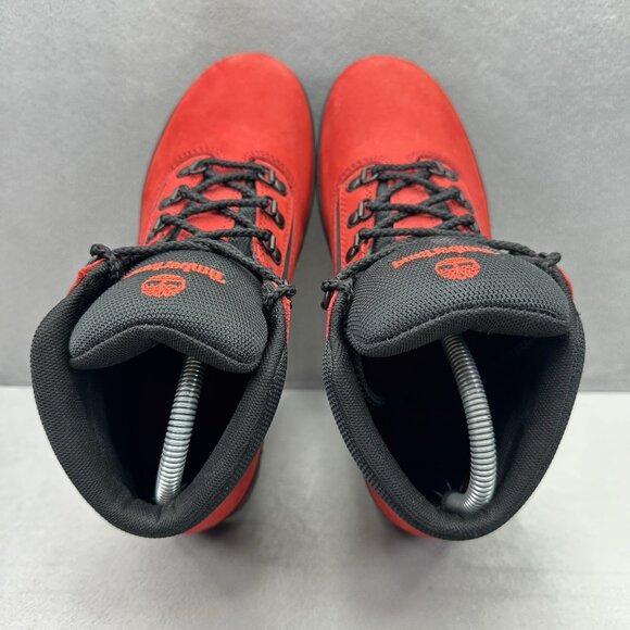 Womens 8 / Boys 6.5 Timberland Euro Hiker Red Nubuck Waterproof Lace-Up Outdoor - Picture 6 of 8